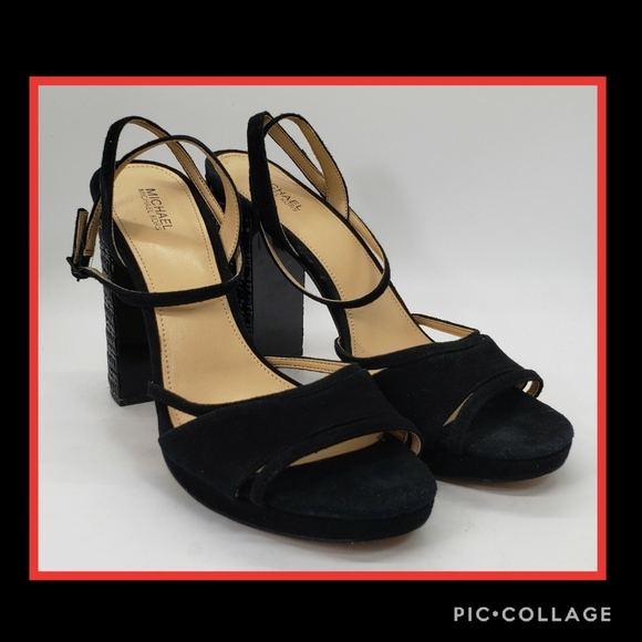 Micheal Kors Black Suede Jeweled Platforms Size 9 - Picture 2 of 9